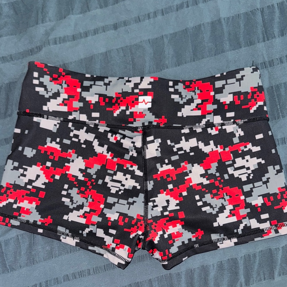 Redline Women's Athletic Shorts - Red, Black, Gray Camo
